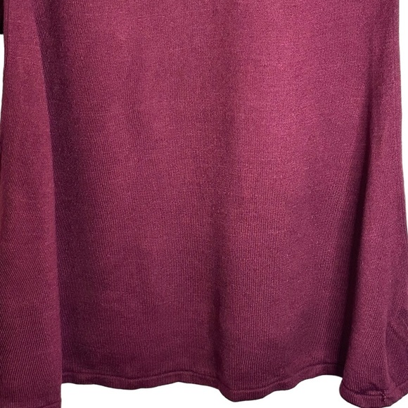 By & By Long Sleeve Knit Ribbed Mini Sweater Dress Burgundy NWT Medium #1117G3J - Picture 6 of 11